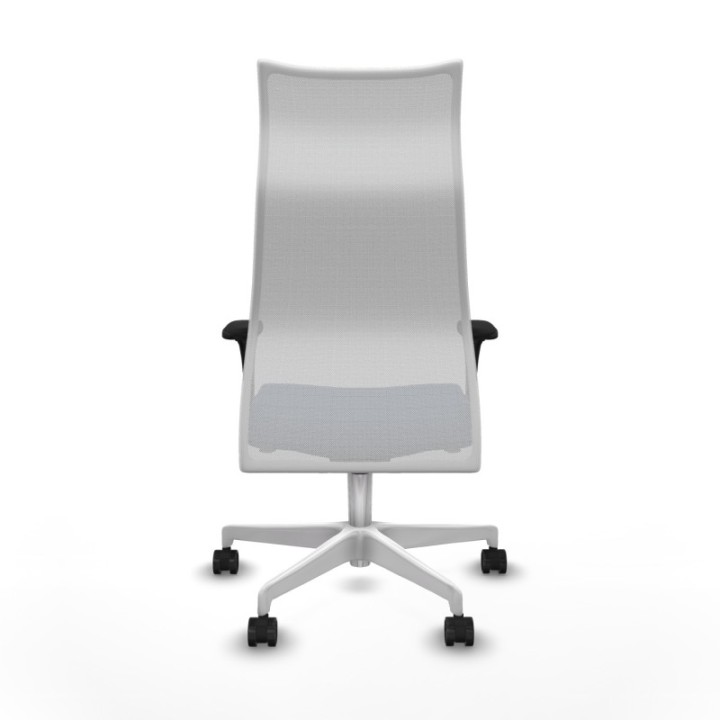 Albacete malla XL sincro malla blanca similpiel azul marino brazos 1D base blanca ruedas 65mm nailon