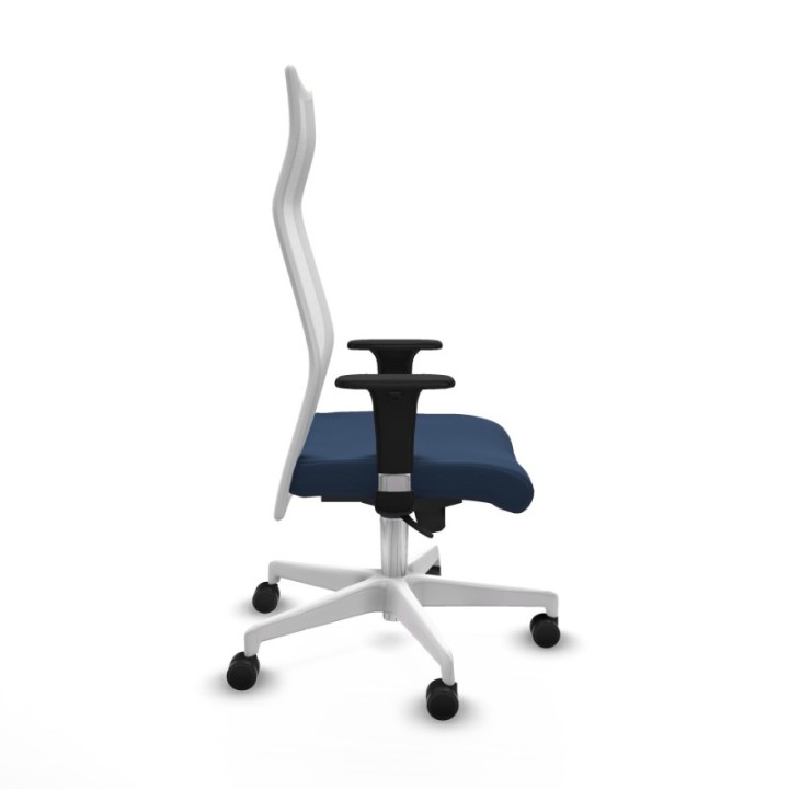 Albacete malla XL sincro malla blanca similpiel azul marino brazos 1D base blanca ruedas 65mm nailon