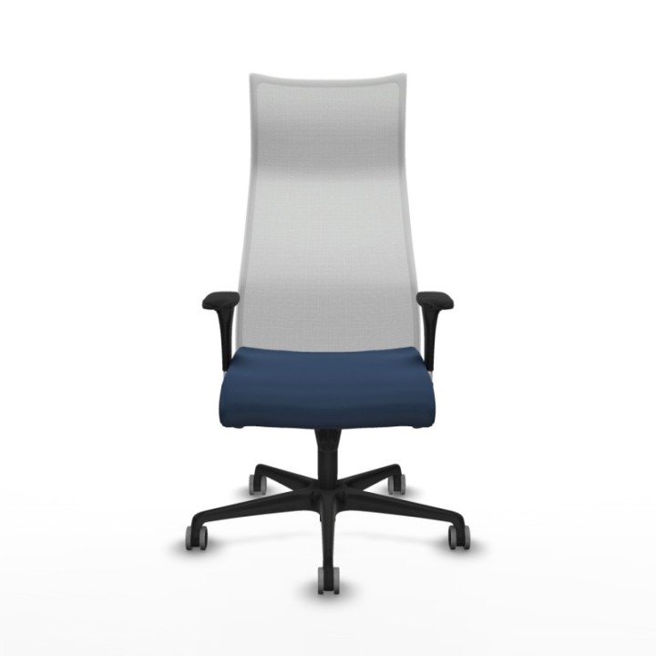 Albacete malla XL sincro malla blanca similpiel azul marino brazos 1D base nailon ruedas 65mm engomadas