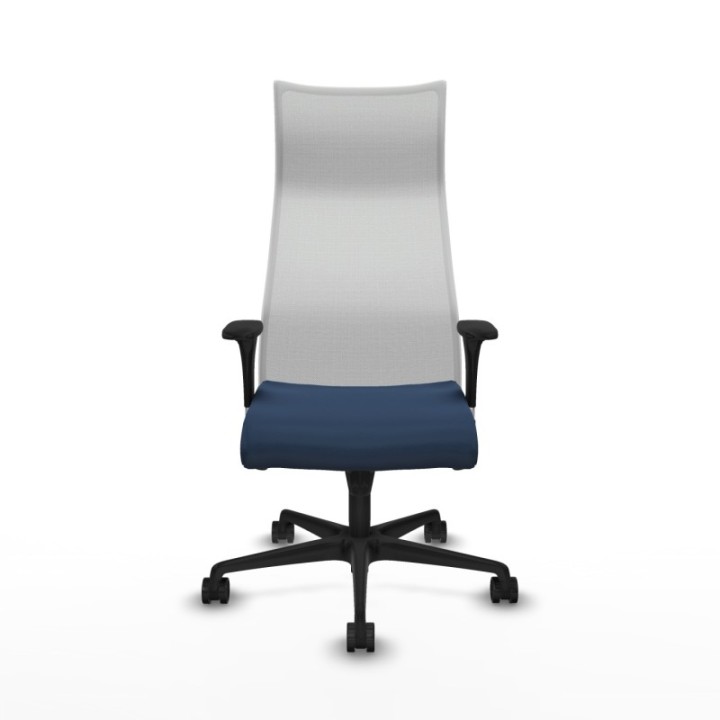 Albacete malla XL sincro malla blanca similpiel azul marino brazos 1D base nailon ruedas 65mm nailon