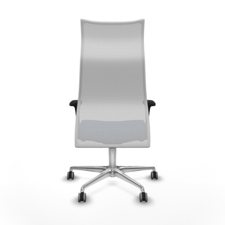 Albacete malla XL sincro malla blanca similpiel azul marino brazos 1D base aluminio ruedas 65mm engomadas