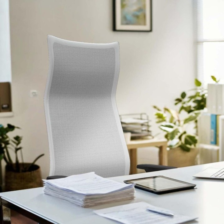 Albacete malla XL sincro malla blanca similpiel gris brazos 1D base blanca ruedas 65mm engomadas