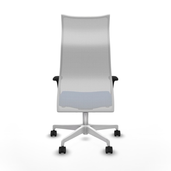 Albacete malla XL sincro malla blanca similpiel azul brazos 1D base blanca ruedas 65mm nailon