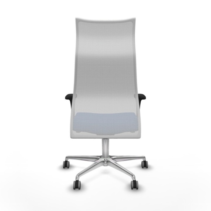 Albacete malla XL sincro malla blanca similpiel azul brazos 1D base aluminio ruedas 65mm engomadas