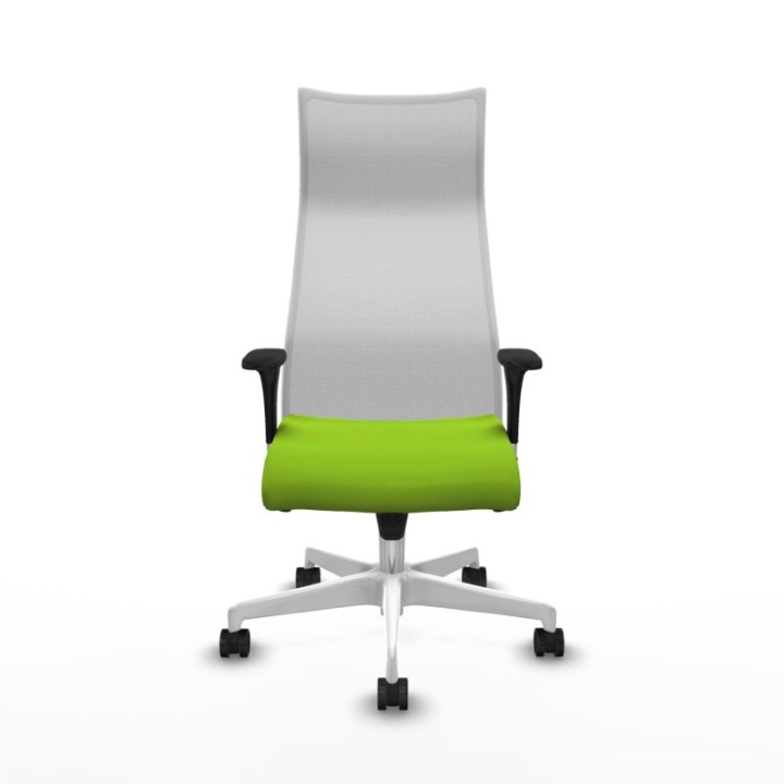 Albacete malla XL sincro malla blanca similpiel pistacho brazos 1D base blanca ruedas 65mm nailon