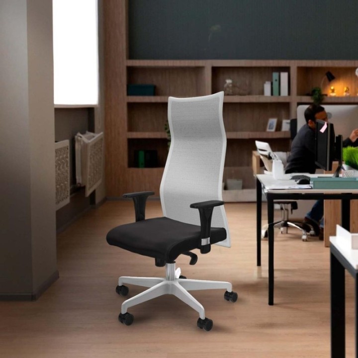 Albacete malla XL sincro malla blanca similpiel pistacho brazos 1D base blanca ruedas 65mm nailon