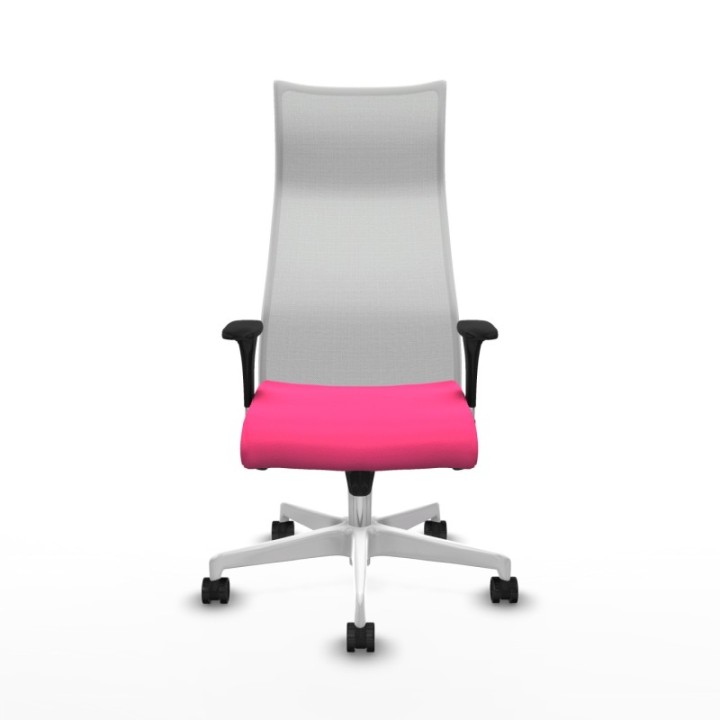 Albacete malla XL sincro malla blanca similpiel rosa brazos 1D base blanca ruedas 65mm nailon