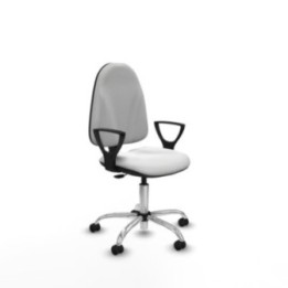 Algarra CP bali blanco brazos fijos base cromada ruedas autofrenantes 50mm