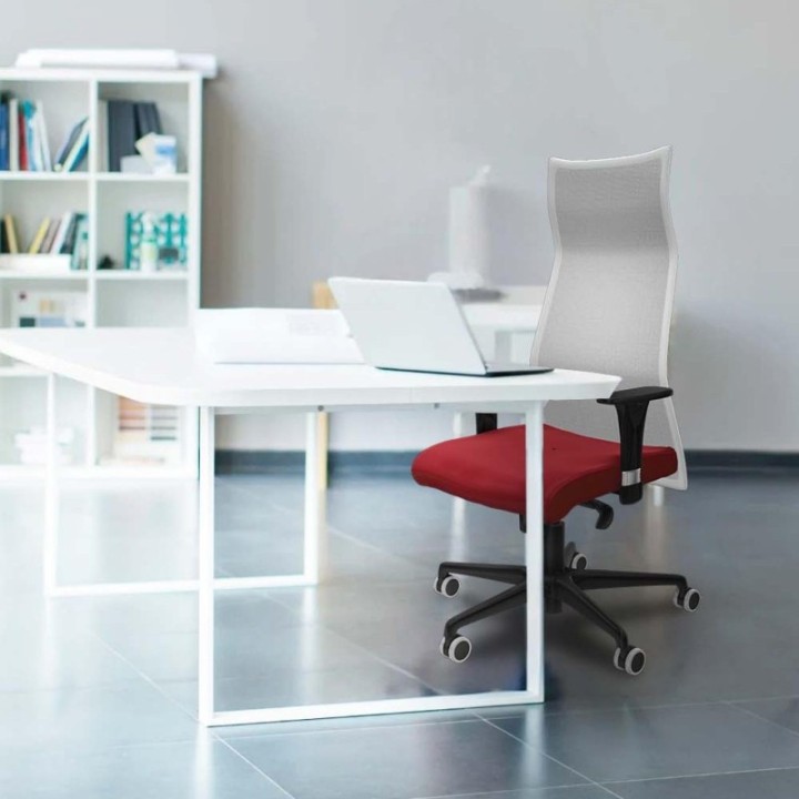 Albacete malla XL sincro malla blanca similpiel crema brazos 1D base nailon ruedas 65mm engomadas