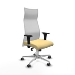 Albacete malla XL sincro malla blanca similpiel crema brazos 1D base aluminio ruedas 65mm engomadas