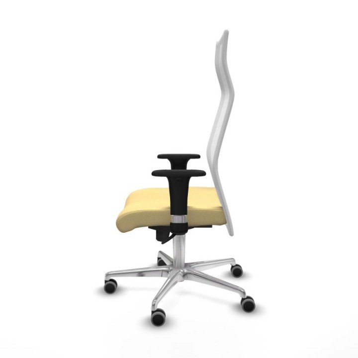 Albacete malla XL sincro malla blanca similpiel crema brazos 1D base aluminio ruedas 65mm engomadas