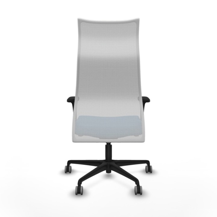 Albacete malla XL sincro malla blanca similpiel azul claro brazos 1D base nailon ruedas 65mm engomadas