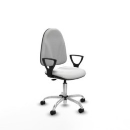 Algarra CP bali blanco brazos fijos base cromada ruedas nailon 50mm