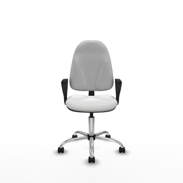 Algarra CP bali blanco brazos fijos base cromada ruedas nailon 50mm