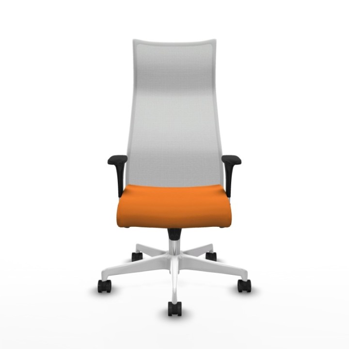 Albacete malla XL sincro malla blanca similpiel naranja brazos 1D base blanca ruedas 65mm nailon