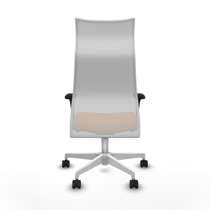 Albacete malla XL sincro malla blanca similpiel naranja brazos 1D base blanca ruedas 65mm nailon