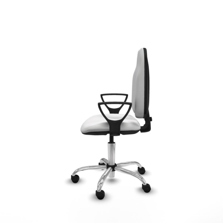 Algarra CP bali blanco brazos fijos base cromada ruedas nailon 50mm