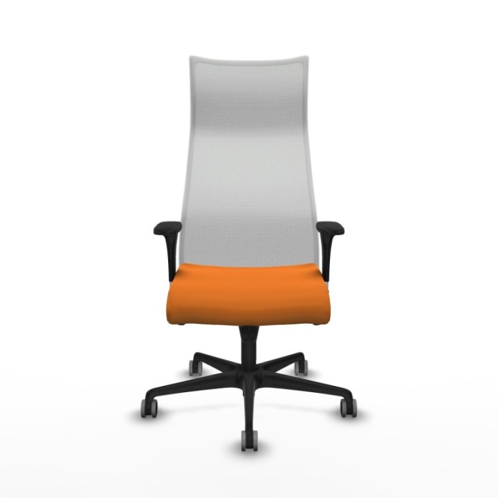 Albacete malla XL sincro malla blanca similpiel naranja brazos 1D base nailon ruedas 65mm engomadas