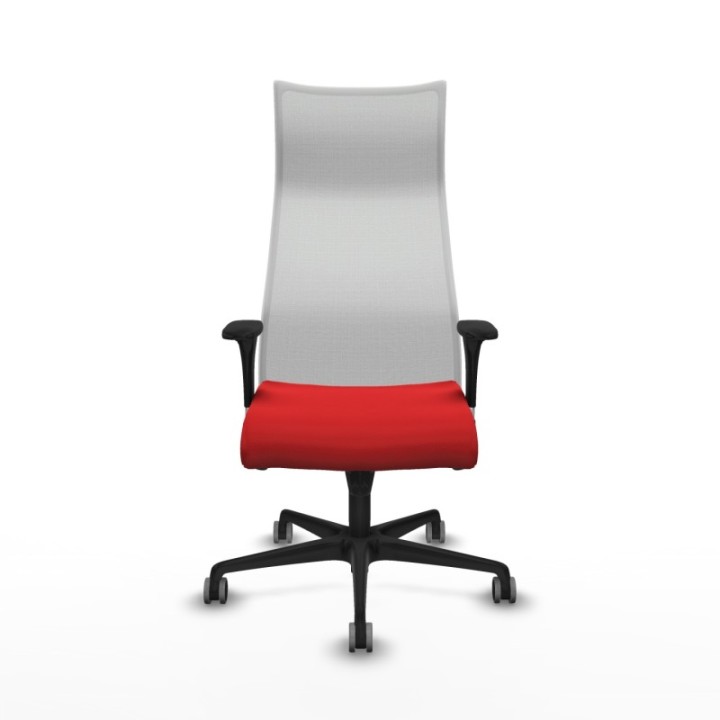 Albacete malla XL sincro malla blanca similpiel rojo brazos 1D base nailon ruedas 65mm engomadas