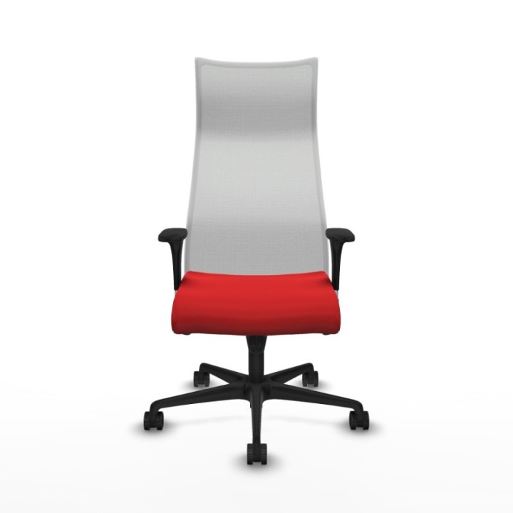 Albacete malla XL sincro malla blanca similpiel rojo brazos 1D base nailon ruedas 65mm nailon