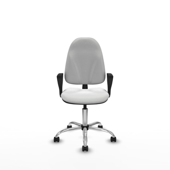 Algarra CP bali blanco brazos fijos base cromada ruedas engomadas 50mm