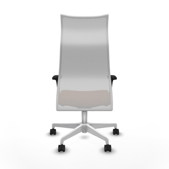 Albacete malla XL sincro malla blanca similpiel marrón brazos 1D base blanca ruedas 65mm nailon