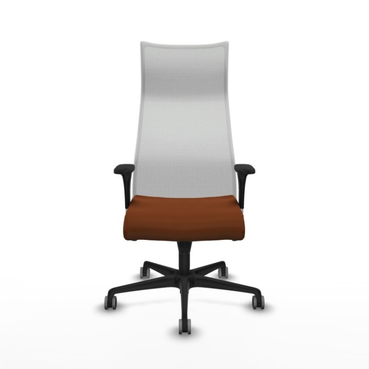 Albacete malla XL sincro malla blanca similpiel marrón brazos 1D base nailon ruedas 65mm engomadas