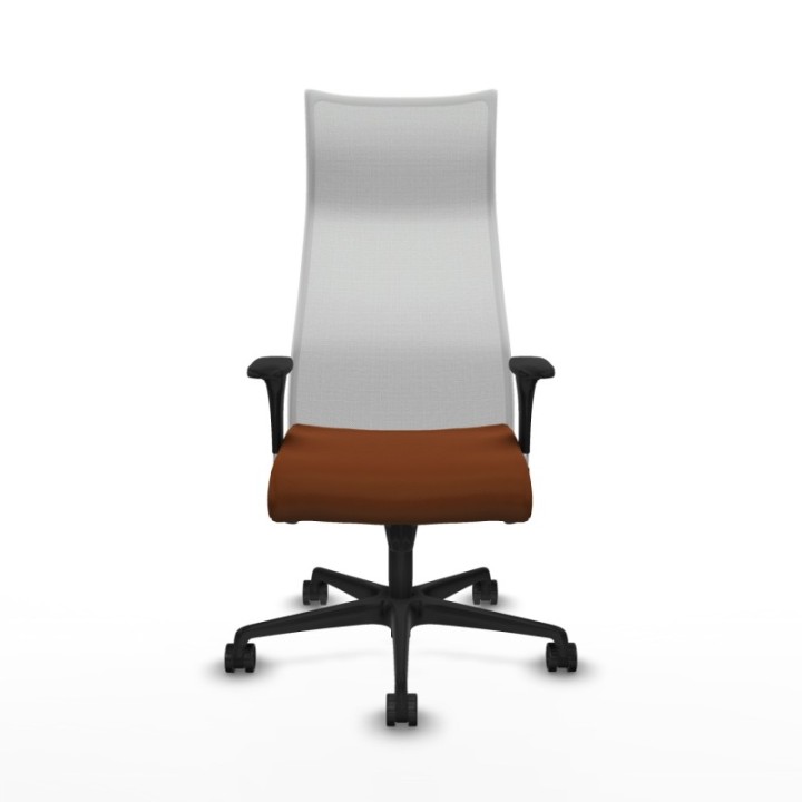 Albacete malla XL sincro malla blanca similpiel marrón brazos 1D base nailon ruedas 65mm nailon