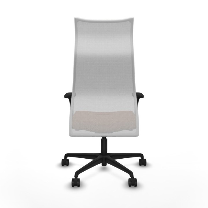 Albacete malla XL sincro malla blanca similpiel marrón brazos 1D base nailon ruedas 65mm nailon