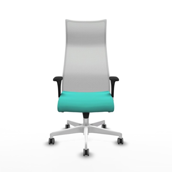 Albacete malla XL sincro malla blanca similpiel turquesa brazos 1D base blanca ruedas 65mm engomadas