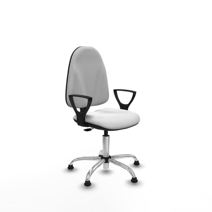 Algarra CP bali blanco brazos fijos base cromada topes