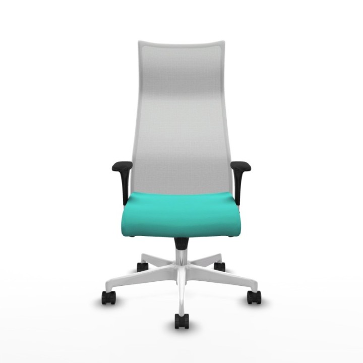 Albacete malla XL sincro malla blanca similpiel turquesa brazos 1D base blanca ruedas 65mm nailon