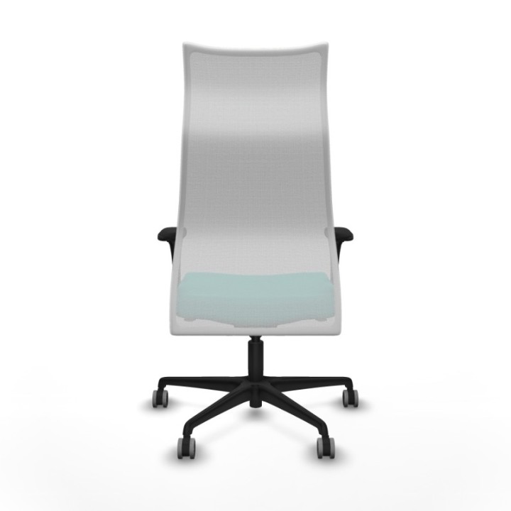 Albacete malla XL sincro malla blanca similpiel turquesa brazos 1D base nailon ruedas 65mm engomadas