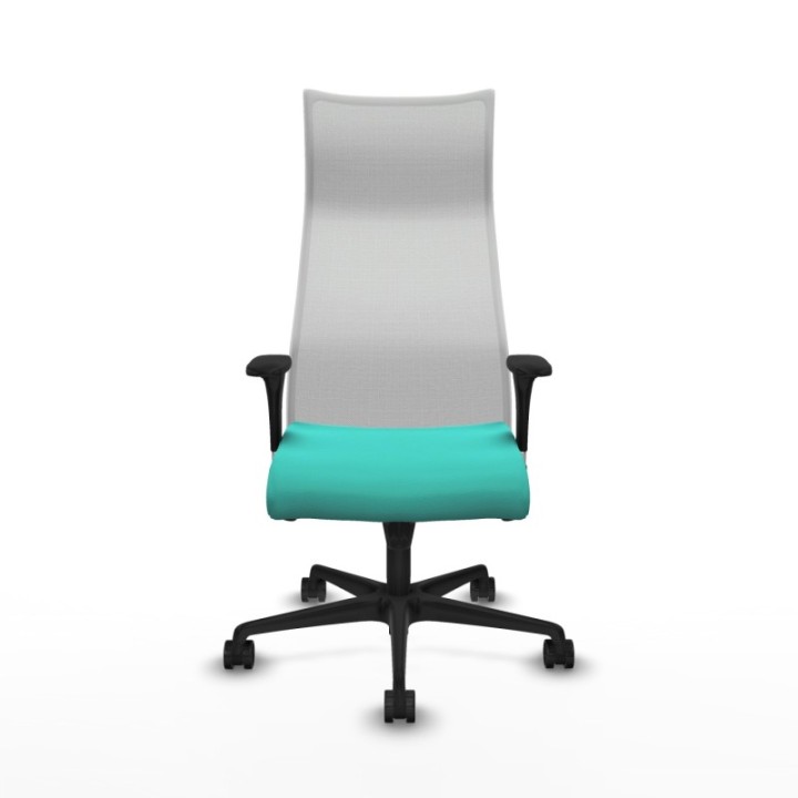 Albacete malla XL sincro malla blanca similpiel turquesa brazos 1D base nailon ruedas 65mm nailon