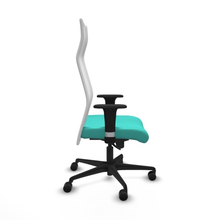 Albacete malla XL sincro malla blanca similpiel turquesa brazos 1D base nailon ruedas 65mm nailon