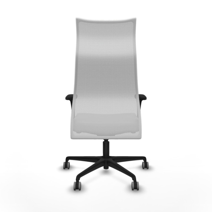 Albacete malla XL sincro malla blanca similpiel gris claro brazos 1D base nailon ruedas 65mm engomadas