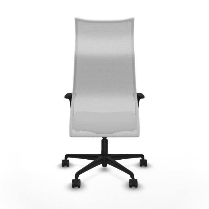 Albacete malla XL sincro malla blanca similpiel gris claro brazos 1D base nailon ruedas 65mm nailon