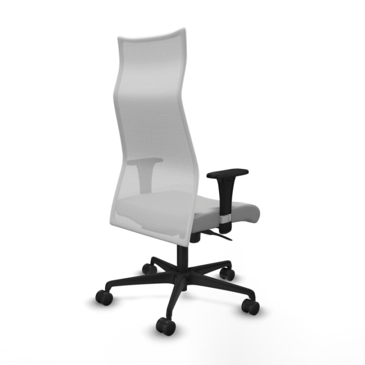 Albacete malla XL sincro malla blanca similpiel gris claro brazos 1D base nailon ruedas 65mm nailon