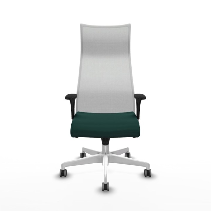 Albacete malla XL sincro malla blanca similpiel verde botella brazos 1D base blanca ruedas 65mm engomadas