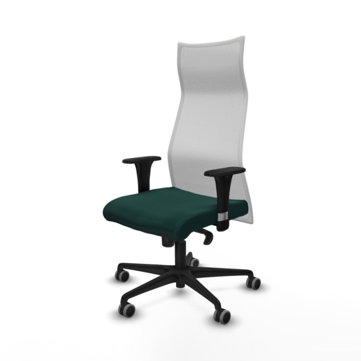 Albacete malla XL sincro malla blanca similpiel verde botella brazos 1D base nailon ruedas 65mm engomadas