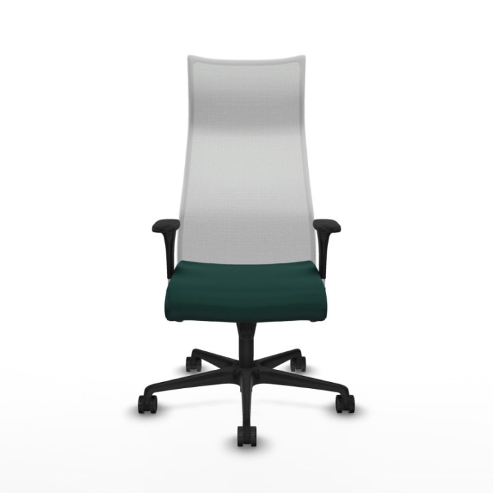 Albacete malla XL sincro malla blanca similpiel verde botella brazos 1D base nailon ruedas 65mm nailon