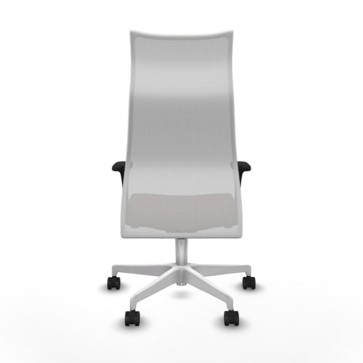 Albacete malla XL sincro malla blanca similpiel marrón oscuro brazos 1D base blanca ruedas 65mm nailon