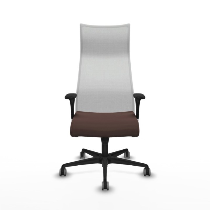 Albacete malla XL sincro malla blanca similpiel marrón oscuro brazos 1D base nailon ruedas 65mm engomadas