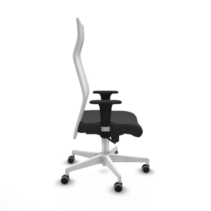 Albacete malla XL sincro malla blanca similpiel gris oscuro brazos 1D base blanca ruedas 65mm engomadas