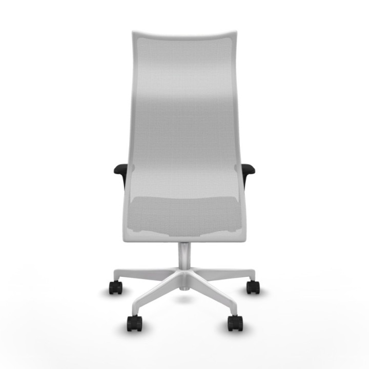 Albacete malla XL sincro malla blanca similpiel gris oscuro brazos 1D base blanca ruedas 65mm nailon