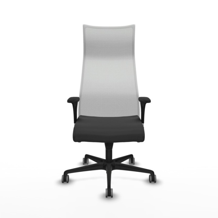 Albacete malla XL sincro malla blanca similpiel gris oscuro brazos 1D base nailon ruedas 65mm engomadas