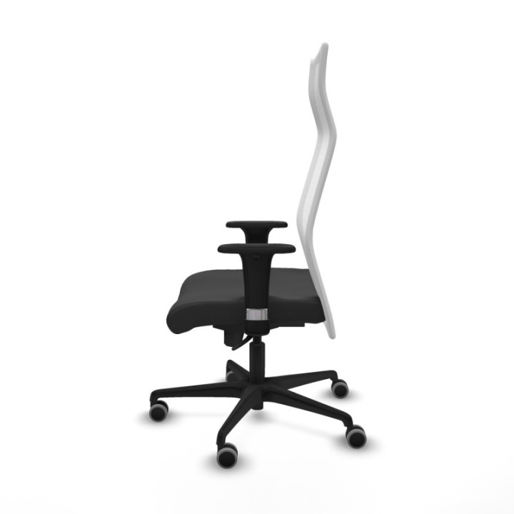 Albacete malla XL sincro malla blanca similpiel gris oscuro brazos 1D base nailon ruedas 65mm engomadas