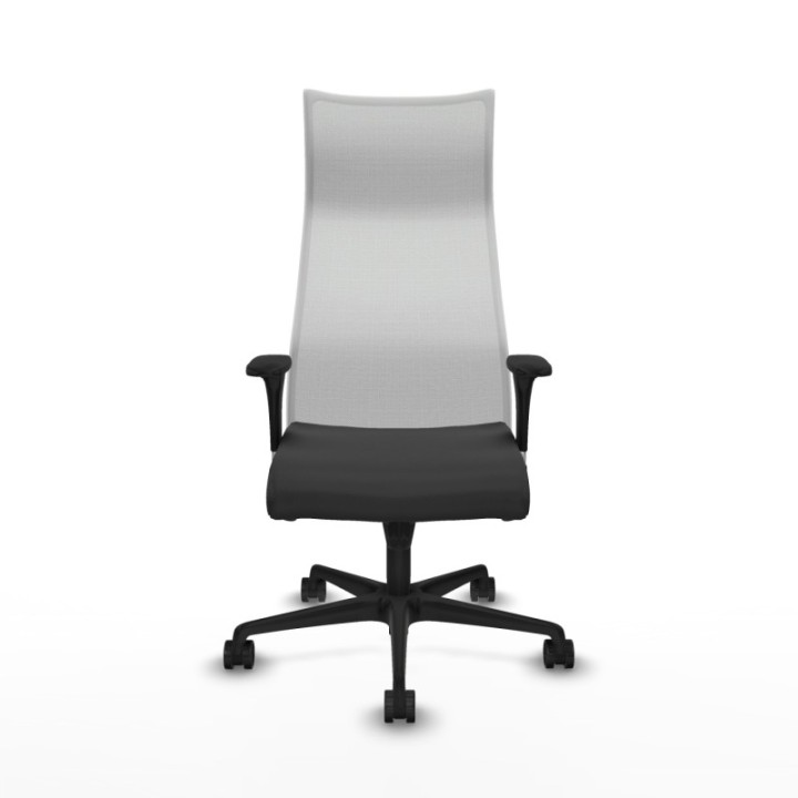 Albacete malla XL sincro malla blanca similpiel gris oscuro brazos 1D base nailon ruedas 65mm nailon