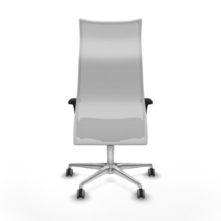 Albacete malla XL sincro malla blanca similpiel gris oscuro brazos 1D base aluminio ruedas 65mm engomadas