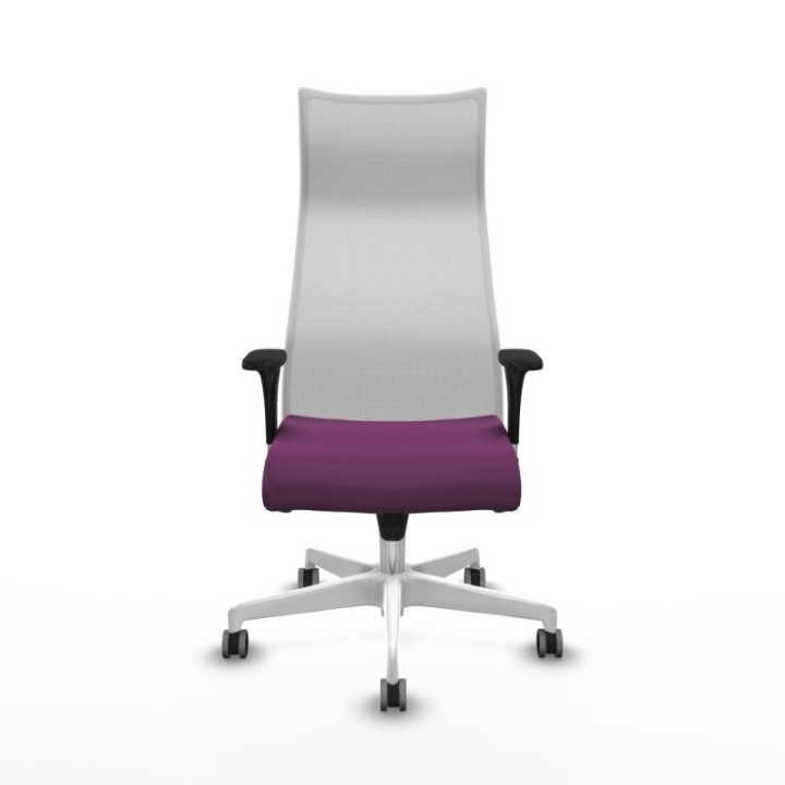 Albacete malla XL sincro malla blanca similpiel morado brazos 1D base blanca ruedas 65mm engomadas